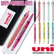 uni제트스트림3색507(0.7)+프로퍼스윈도우형광펜세트