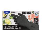 [크린랩] 고무장갑 니트릴 대 _블랙(100입)